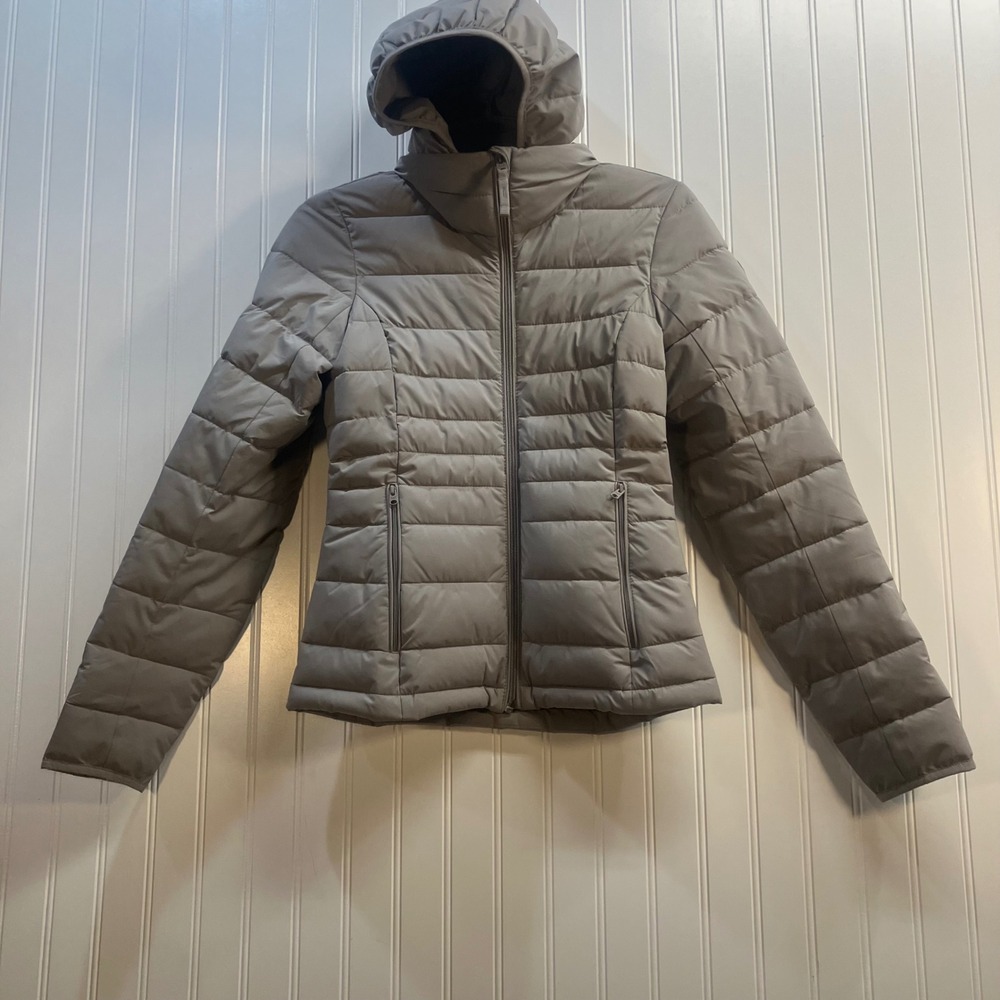 Abercrombie & Fitch Womens Stretch Lightweight Packable Puffer Jacket Gray XS
